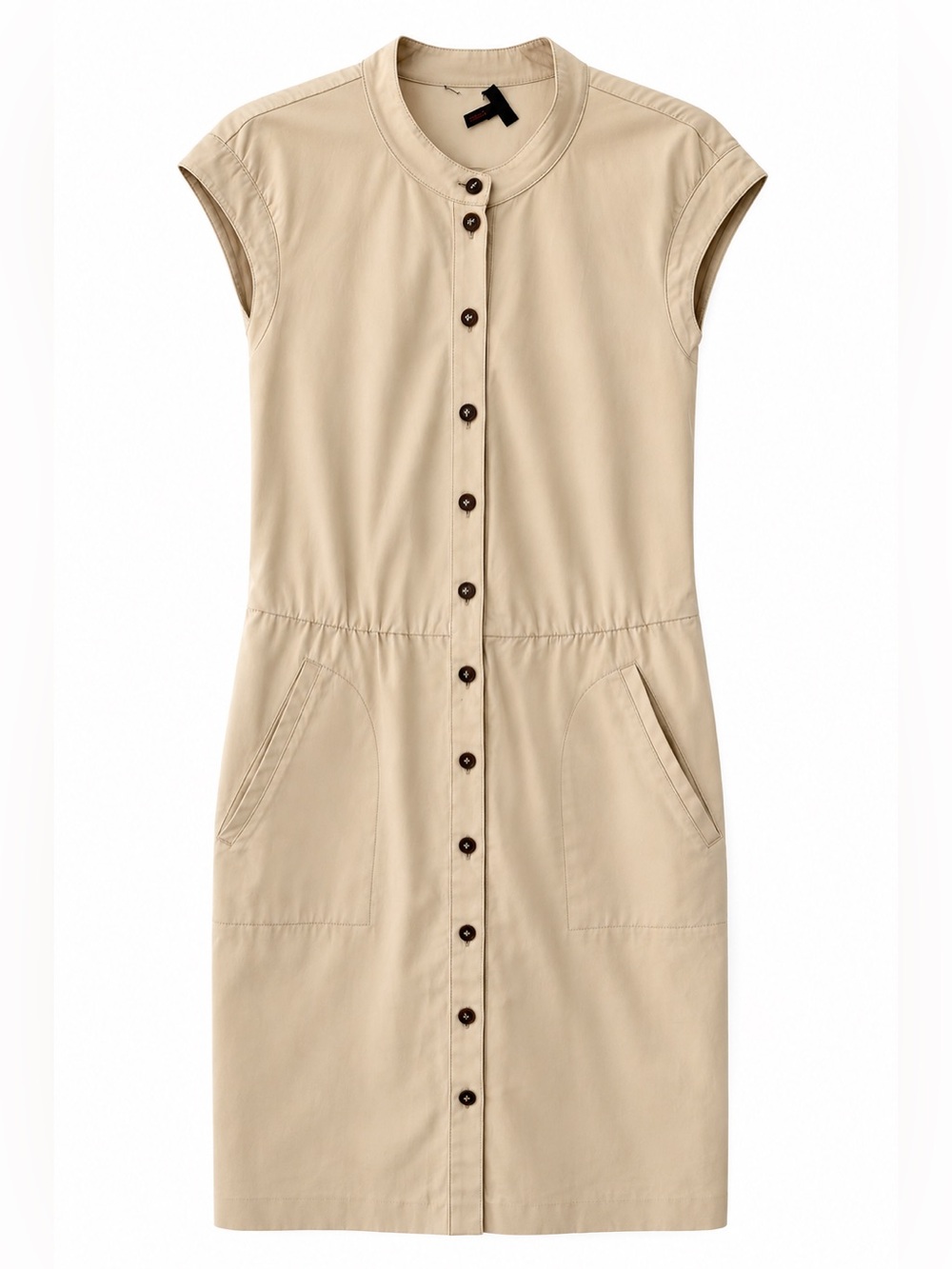 Escada Cream Button-Front Shirt Dress with Pockets - Size EU 38/ US 6